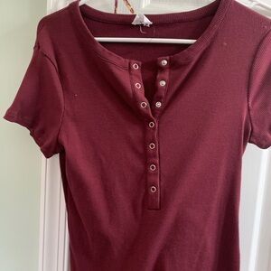 Cotton On Maroon Short Sleeve Top